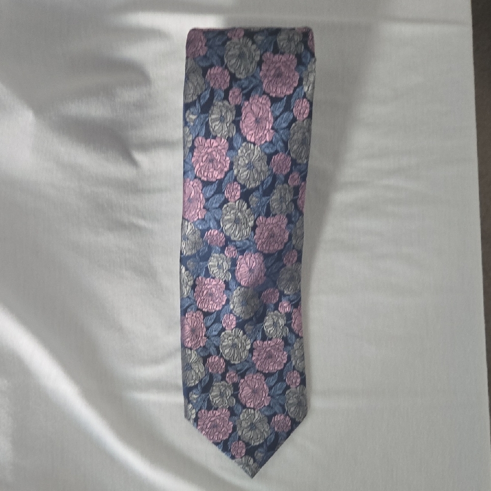Joseph Abboud Blue and Pink Floral Tie